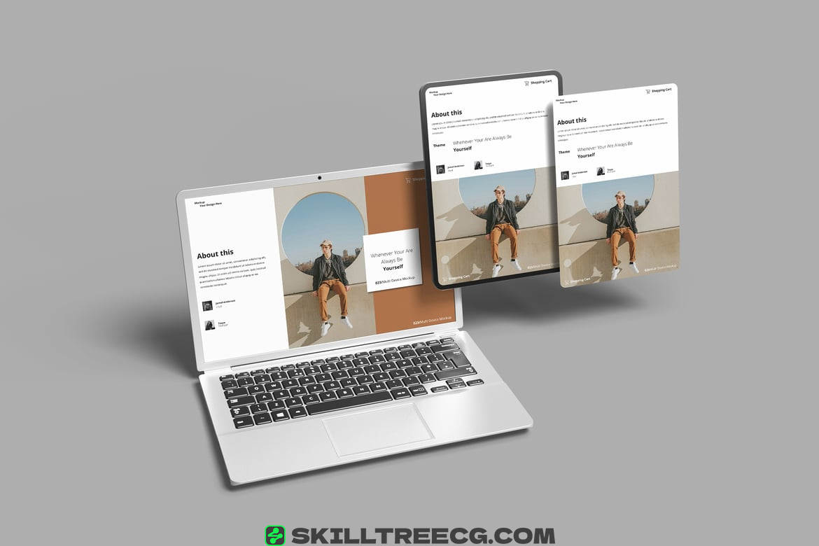 Multi Devices Mockup with Clean Background（950554）-技能树